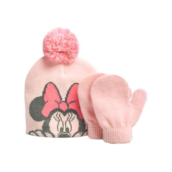 MINNIE MOUSE By Disney Official Licensed - Baby Beanie &amp; Mitten Set