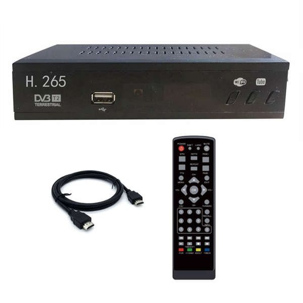 DVB T2 HEVC 265 Digital TV Tuner DVB-T2 H.265 1080P Top Box EU Plug
