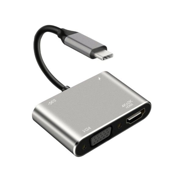 2 In 1 Type C To HDMI+VGA Audio And Video Adapter Cable