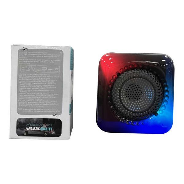 Portable Bluetooth Speaker with FM Radio, USB &amp; LED Lights