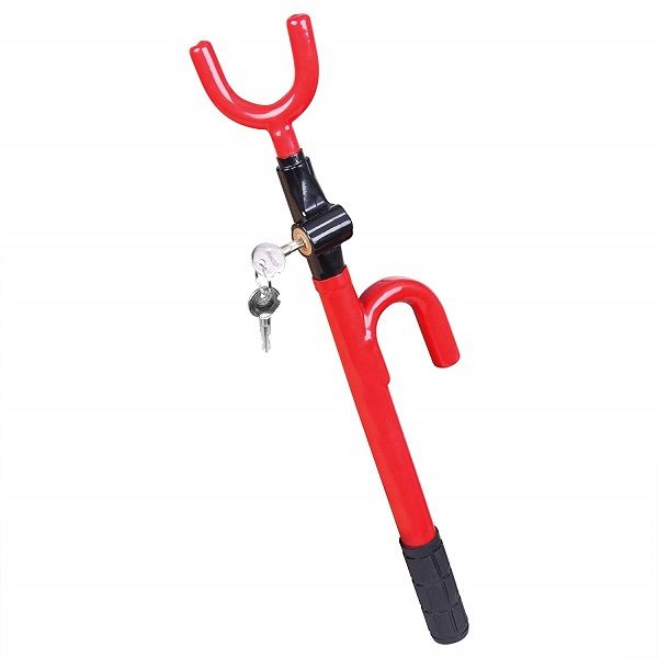 Extendable Anti-Theft Steering Wheel Lock Red Black