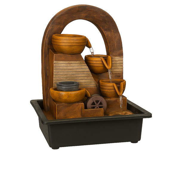 Premium Tabletop Water Fountain -Multi-Tiers with Water Feature