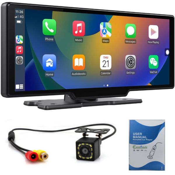 10.26" HD Touch Screen,Portable Carplay Screen for Car Stereo