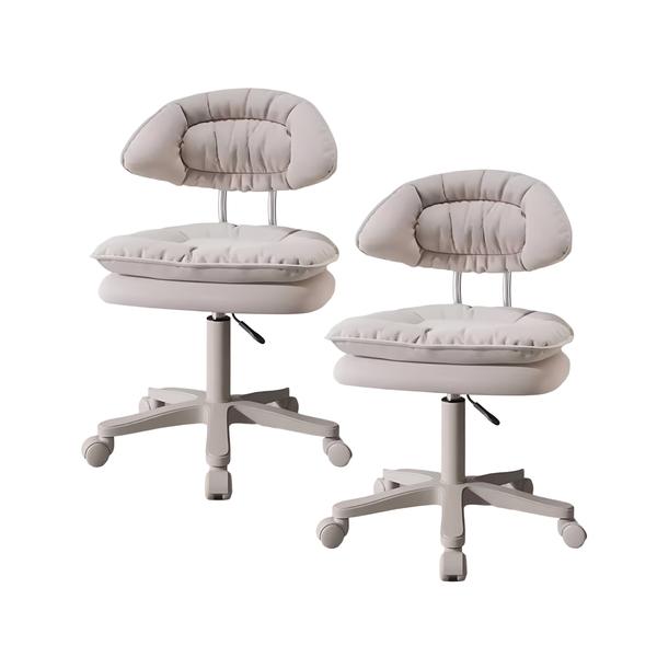 Set Of 2 Ergonomic Hairdressing and Makeup Leather Swivel Cushion Chair
