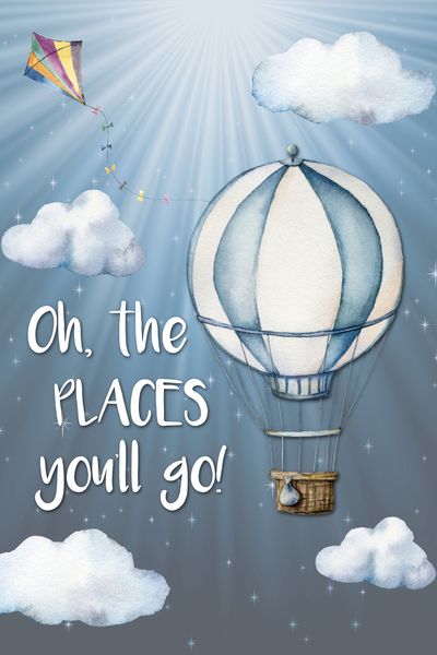Kids Wall Art: Hot Air Balloon Poster