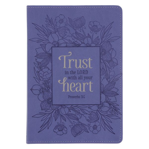 Faux Leather Journal - Trust in the Lord with All Your Heart, Purple