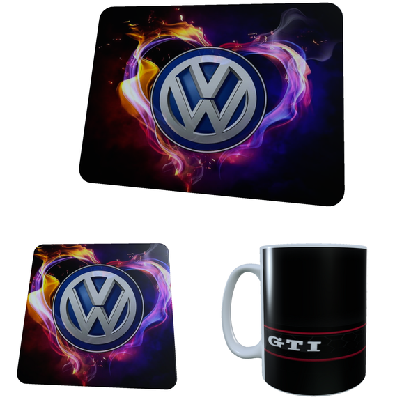 Volkswagen - GTI Grille - Coffee Mug, Coaster and Mouse Pad Combo