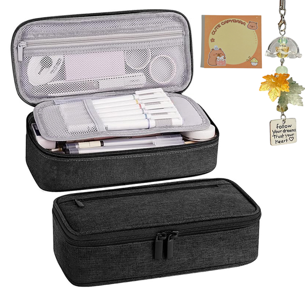 Large Capacity Pencil Case, Stationery Bag ,with Sticky Notes