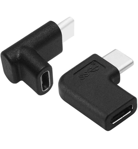 MWD Angled 90 Degree USB C Male to Female Adaptor - 2 Pack