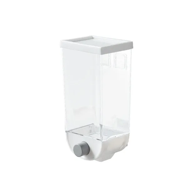 Wall Mounted White Cereal /Oatmeal Grain Storage Box Dispenser