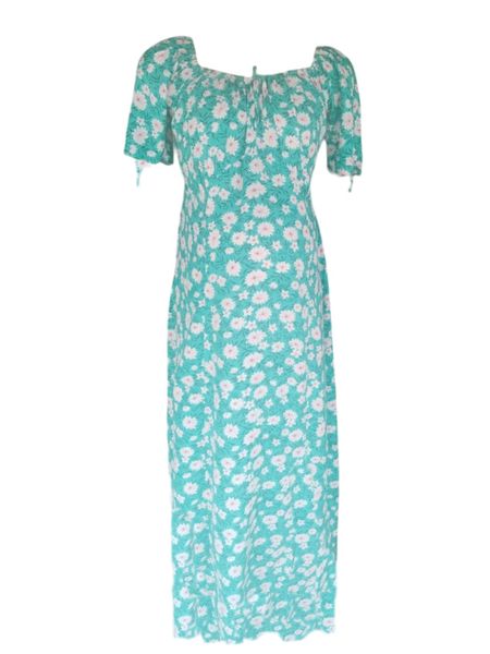 Blue Floral Maternity Maxi Dress