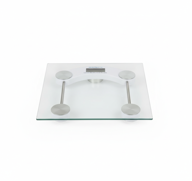 Digital Bathroom Scale with Square LCD Glass Platform - 180 kg Capacity