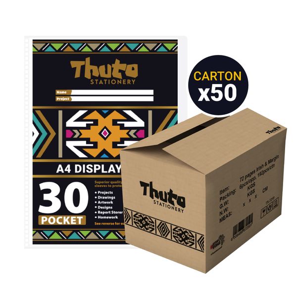 Thuto A4 Display File 30 Pocket (50 Pcs Carton) - Ndebele Edition