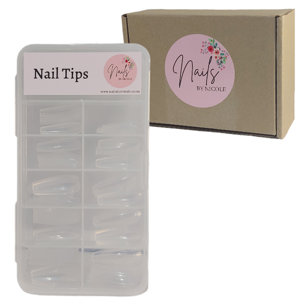 Nails by Nicole - Full Cover Ballerina Nail Tips - Clear - 100 Pieces