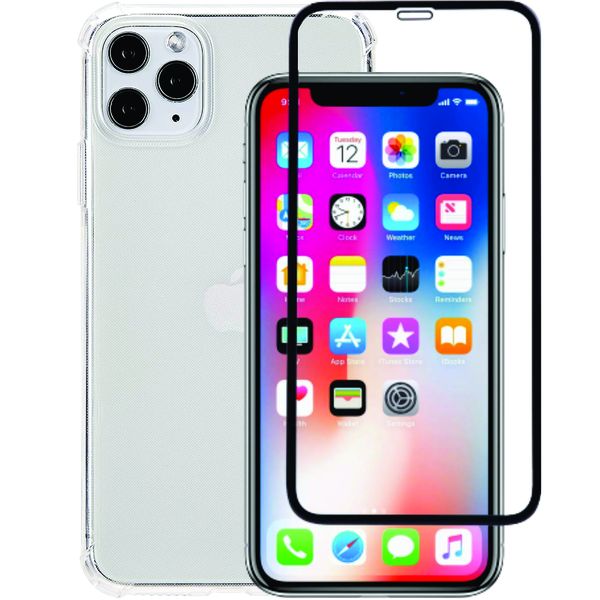TPU Clear Case &amp; 9D Tempered Glass Double Kit for iPhone 11 Pro Max