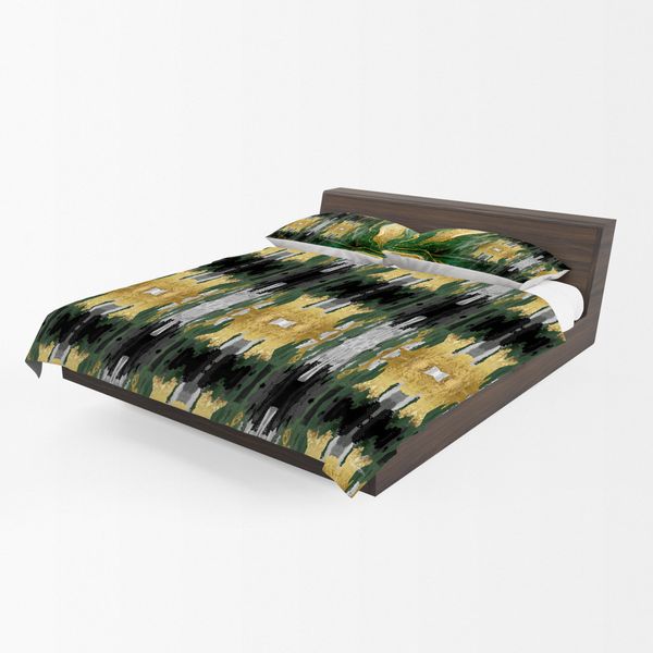 Green And Gold Collision Duvet Cover Set By Nath image