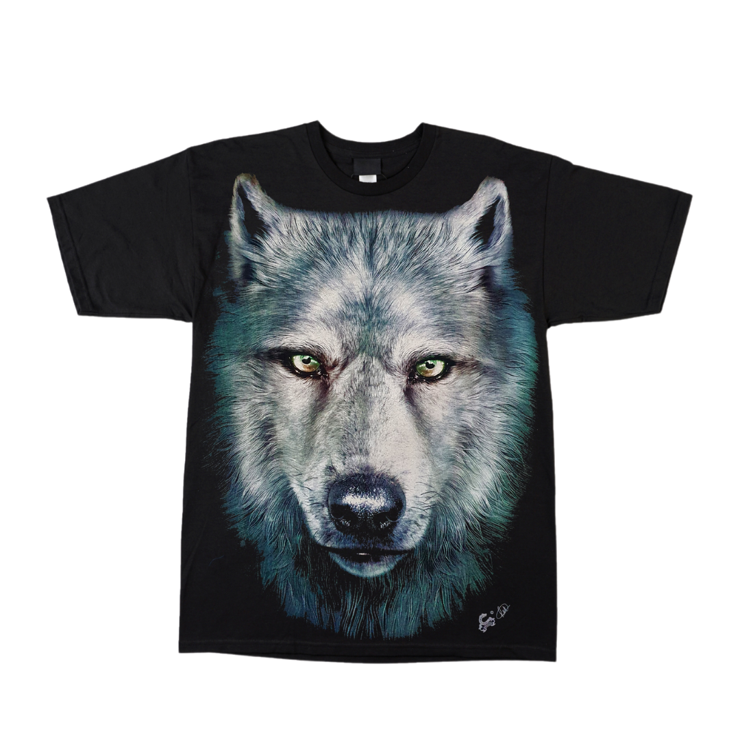 Black T-shirt-High Definition Glow In The Dark - Wolf Zoomed In | Shop ...