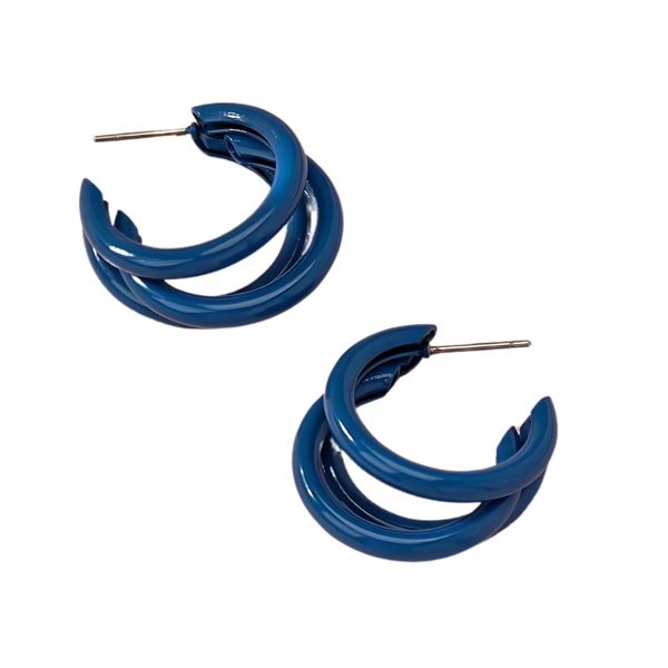 Po'di Grazia- Blue Multiloop Hoop Earrings, Gift Set