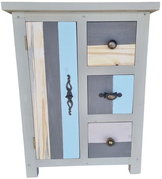 Joanie Rustic Colourful Pedestal/Nightstand
