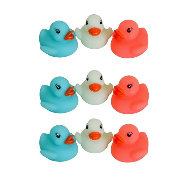 Bath Time Glow in the Dark Rubber Ducks (9 Piece) 6.5cm x 5cm