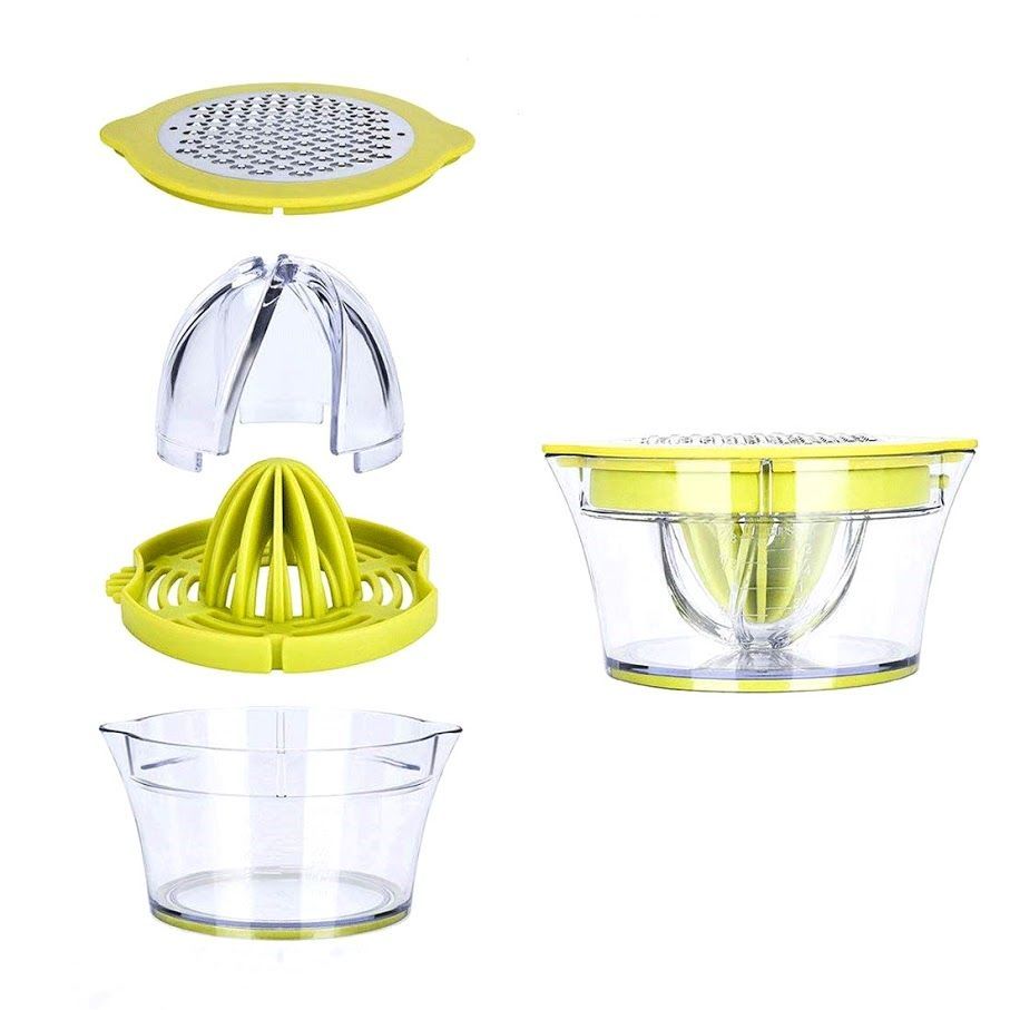 Multifunctional Hand Juicer With Built-In Measuring Cup And Grater