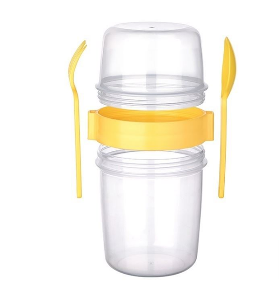 650ml Reusable Breakfast Food Container With Spoon And Fork AP-9451
