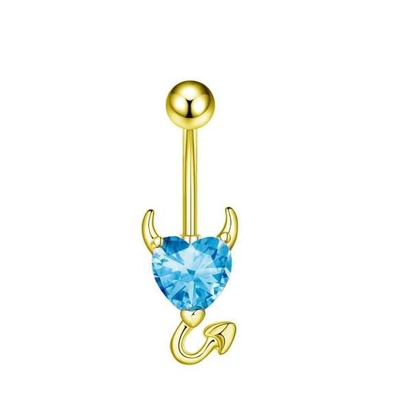 Devil Heart Belly Button Rings 14G Surgical Steel Navel Barbells Stud