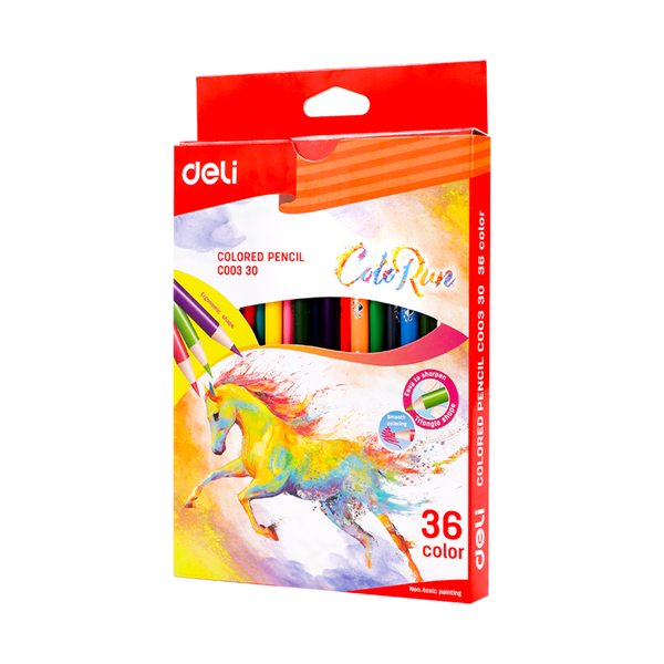 DELI Colored Pencils Set 36 Colors,Soft Poplar Pre-Sharpened, Art &amp; School