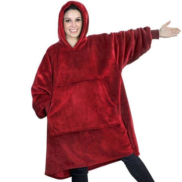 Hoodie, Ultra Plush Blanket, One Size fit all - Maroon