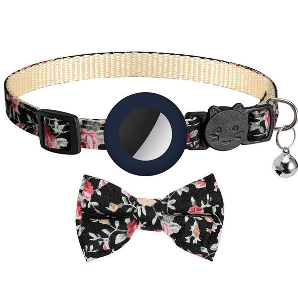 Cat Breakaway Collar with Bowtie and Bell for Apple Airtag
