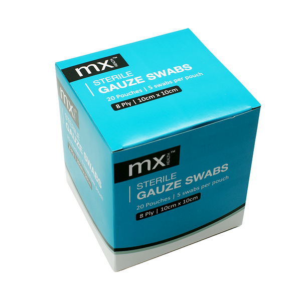 MX Sterile Gauze Swabs 10x10cm 8ply