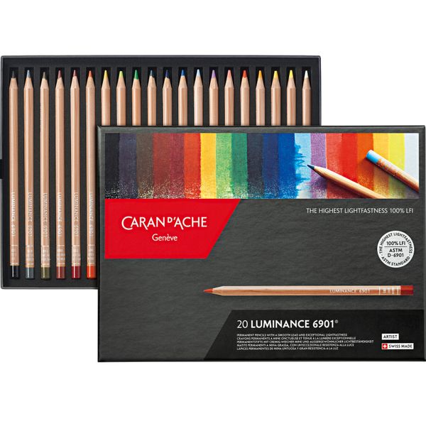 Caran D'Ache Luminance 6901 coloured pencils, 20 pencil set