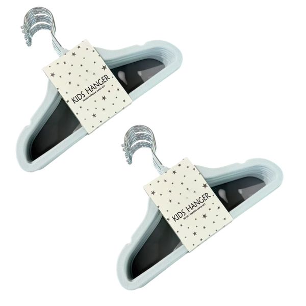 Kids' Velvet Clothes Hangers - 29 × 20 × 0.5cm Blue 20-Piece