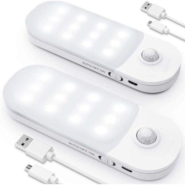 USB Rechargeable 24 LED Night Light Motion Sensor – 2 Pack
