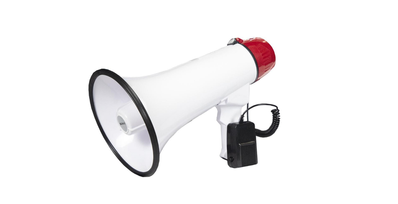 Powerful 30-Watt Folding Megaphone With Advanced Features + Six Battries