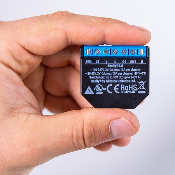 Shelly 2.5 - Shelly 2.5 Smart Wi-Fi Relay (Dual Channel) with Power Monitoring