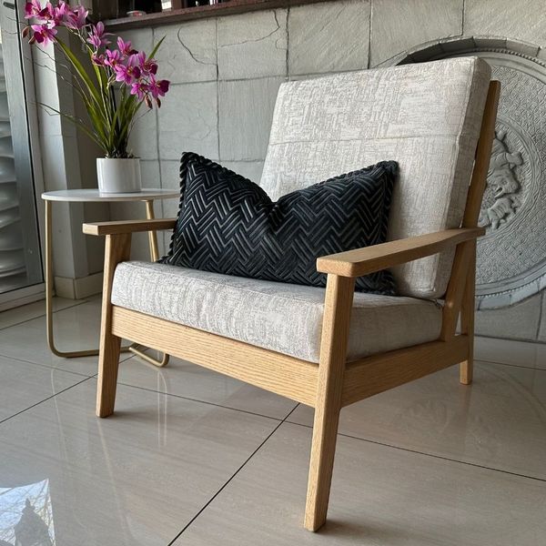 Blue Geometric Scatter Cushion