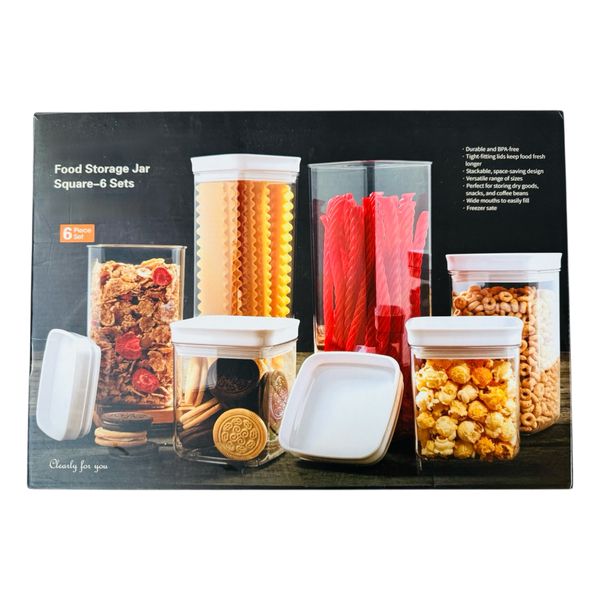 Modern Airtight Kitchen Storage Jar Set - 6 Piece