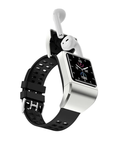 Bluetooth Smart Watch with Earbuds Music Watch - GREY