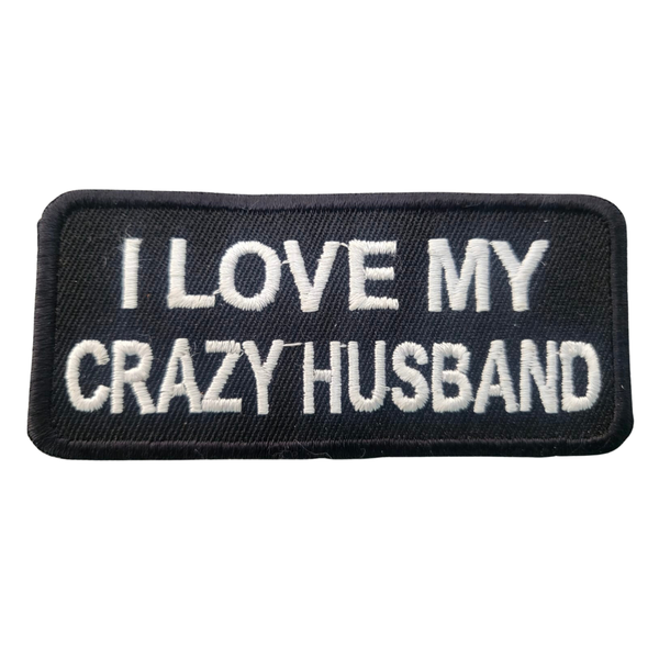 Motorcycle Waistcoat Patch With I Love My Crazy Husband