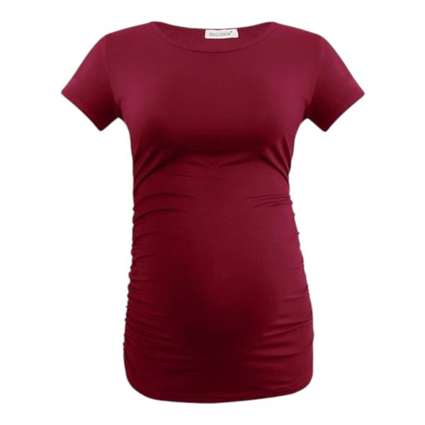 Absolute Maternity Basic Side Ruched Maternity Tee