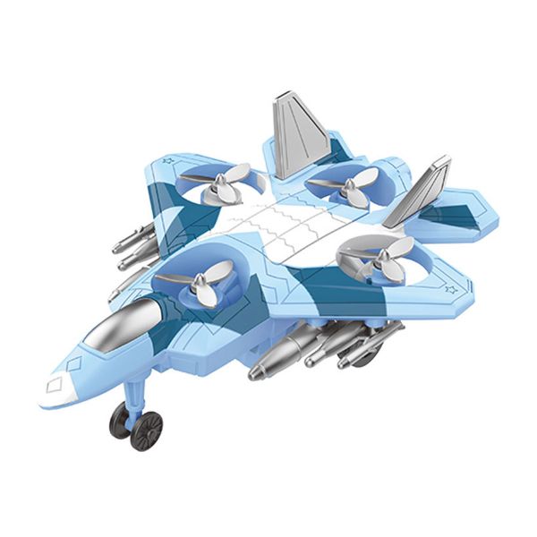 Blue Inertial Combat Aircraft Toy, Spin &amp; High-speed sliding Plane Toy