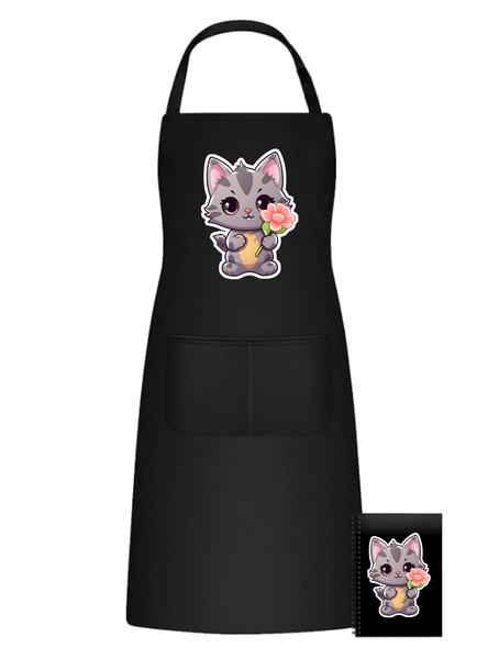 Kitten Cat 10 Kawaii Sticker Theme Aprons Birthday Christmas Gift 502