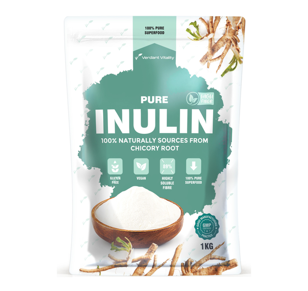 Verdant Vitality- 100% Pure High Grade Inulin Prebiotic Powder - 1kg
