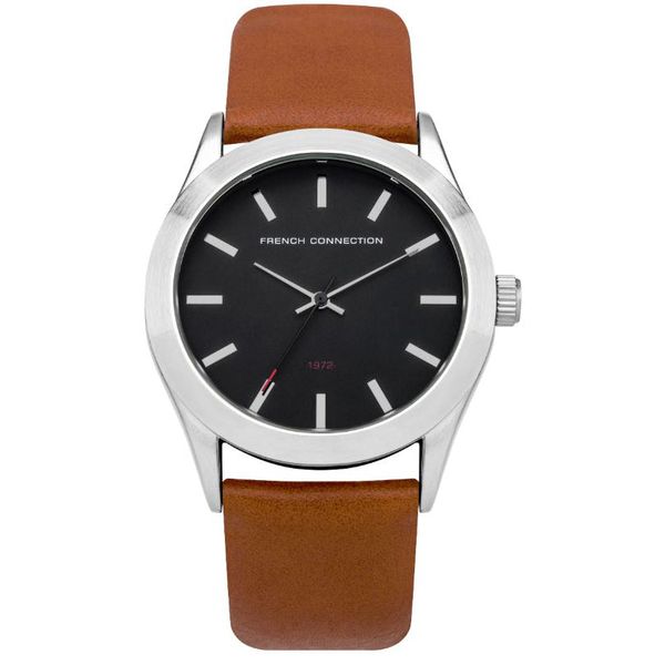 FCUK Men Black Leather Analogue