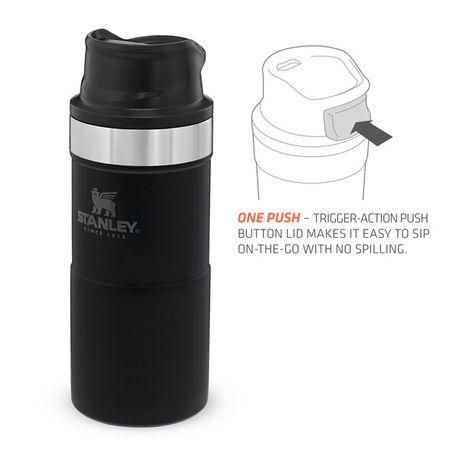 Stanley Classic Trigger-Action Travel Mug 350ml Matte Black Pebble