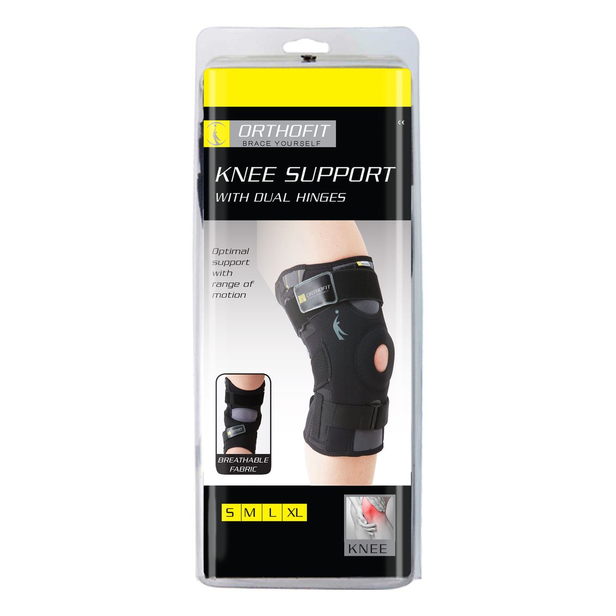 Hinged Knee Brace Support with Dual Hinges
