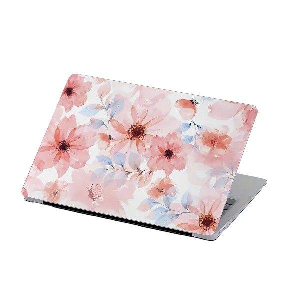 Flower Pattern Decorative Case For MacBook Air - Pink