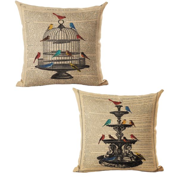 MamaMia - Throw Cushion Cover Set of 2-Birds