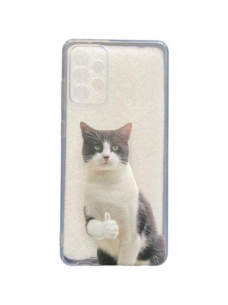 AMA Clear Silicone Case Funny Cat Pattern For Samsung Galaxy A12/ M12